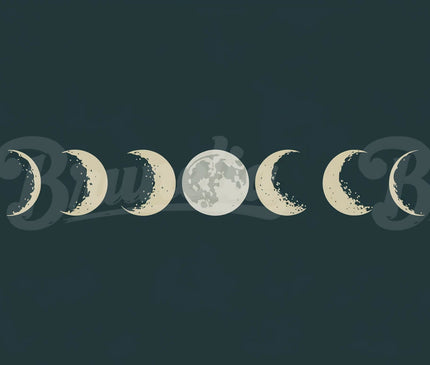 Affiche vintage phases lunaires rétro