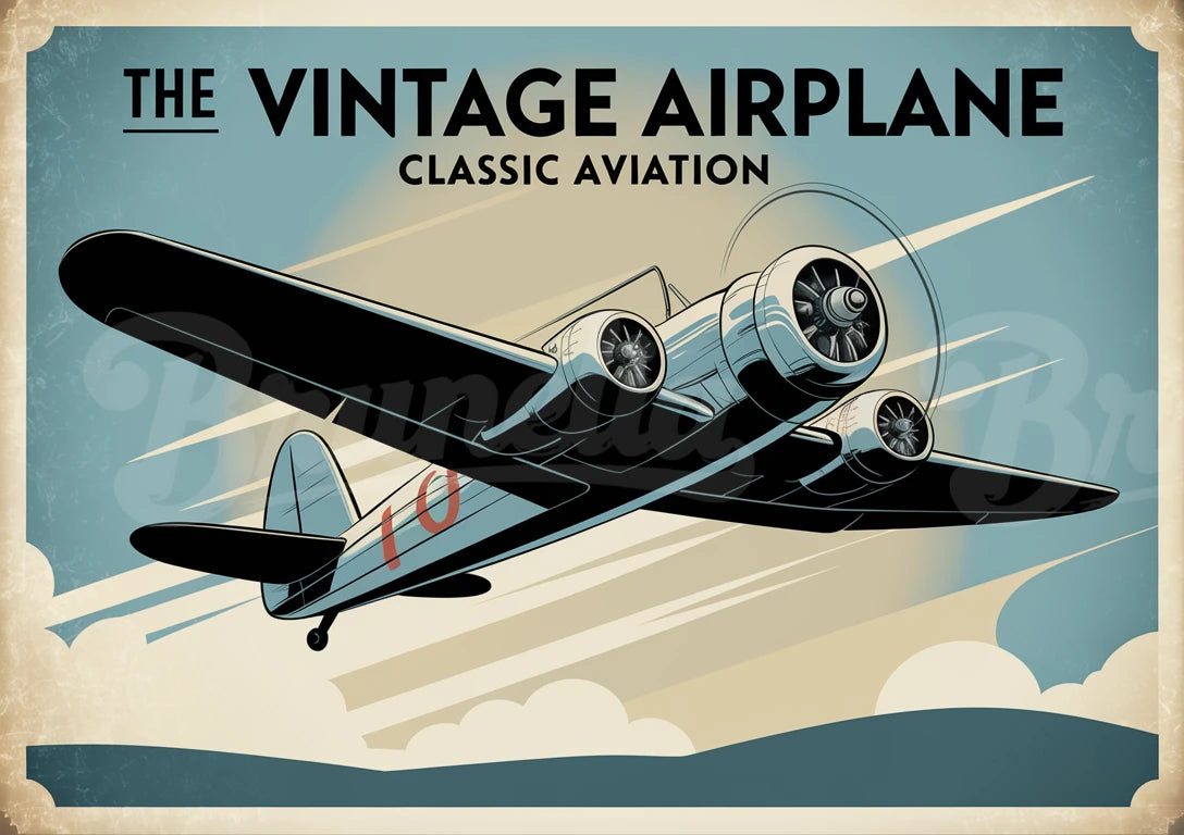 affiche avion ancien design rétro