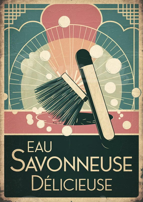 affiche eau savonneuse vintage