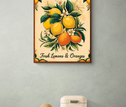 Affiche citron et orange vintage