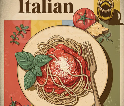 affiche cuisine italienne rétro