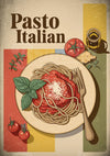 Affiche Pasto Italian Pâtes à la Tomate Rétro