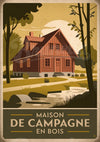 Affiche Maison de campagne en bois années 1930