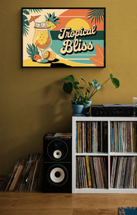 Affiche décoration boisson exotique rétro années 1950