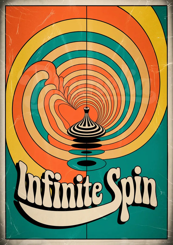 Affiche toupie tourbillonnante rétro