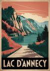 Affiche Lac d'Annecy Alpes style Art déco