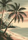 Affiche Lagon tropical coucher de soleil