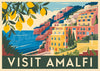 Affiche Amalfi côte italienne architecture colorée