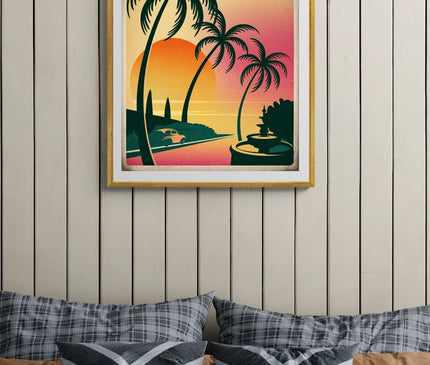 affiche palmier vintage