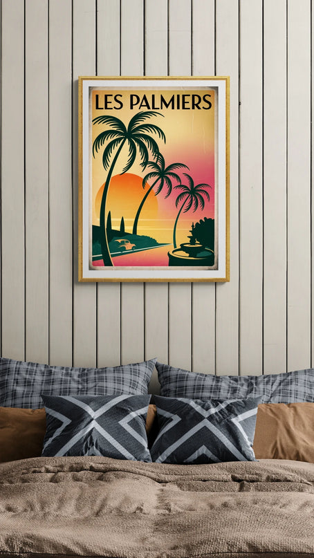 affiche palmier vintage