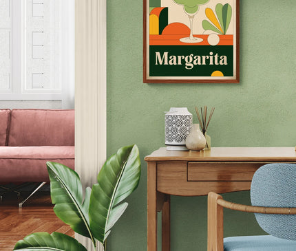 Affiche vintage décoration de cocktail