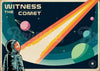 Affiche astronaute et comète style rétro futuriste