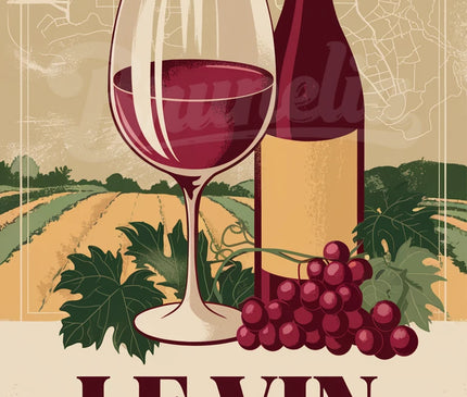 Affiche vintage dégustation de vin