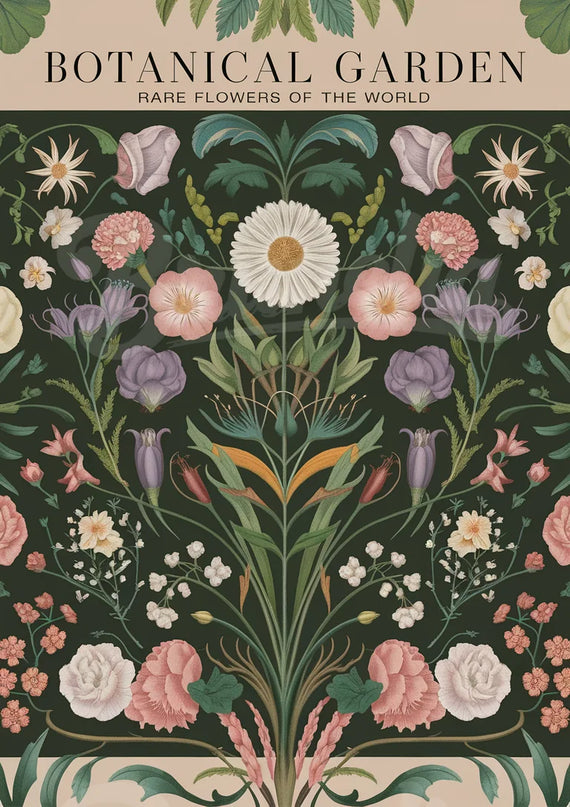 affiche fleur vintage