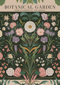 Illustration botanique rare – Fleurs élégantes et exotiques