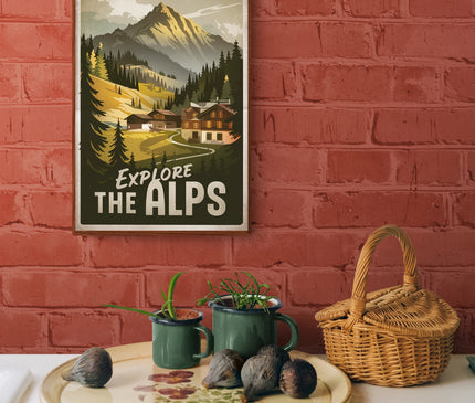 affiche montagne vintage