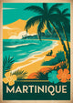 Affiche Martinique rétro tropicale palmiers années 30