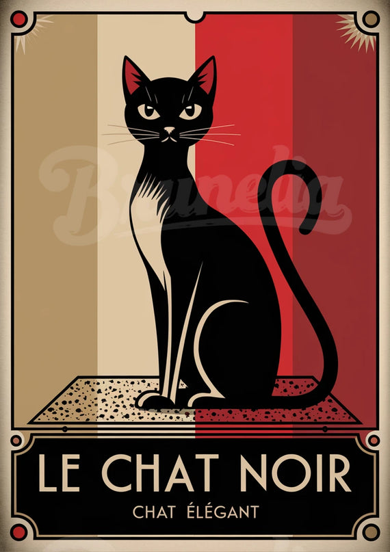 affiche vintage chat