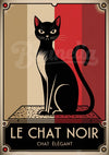 Affiche Le Chat Noir style Art Déco chat élégant