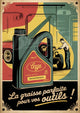 Affiche huile moteur Aya mécanique automobile 1930