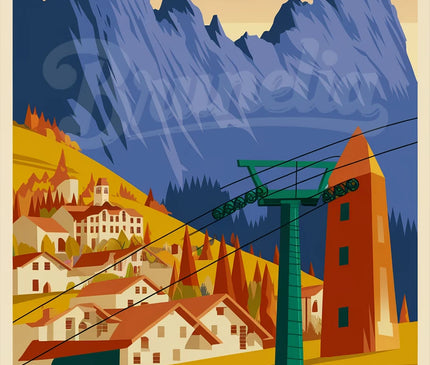 affiche vintage pyrenees