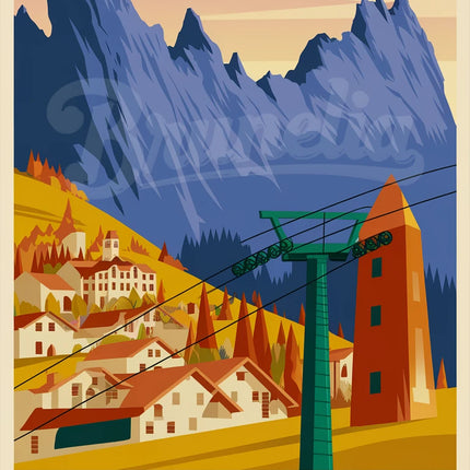 affiche vintage pyrenees