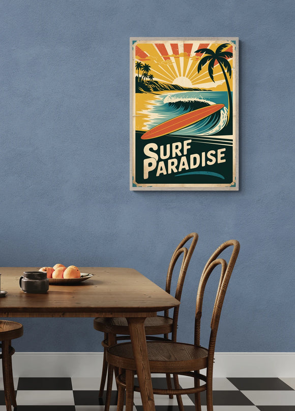 Affiche vintage longboard surf