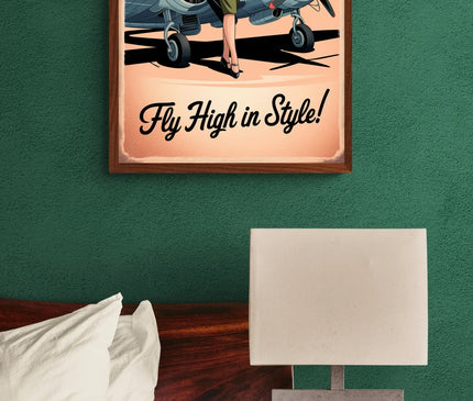 Affiche pin-up et avion vintage 1