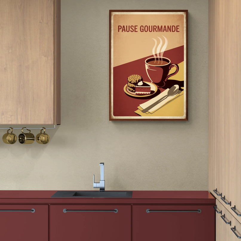 Affiche pause gourmande rétro