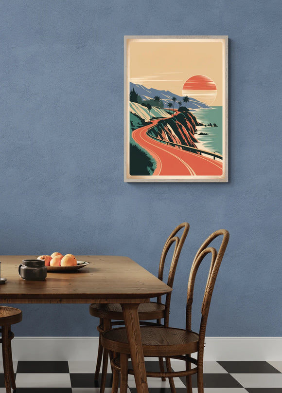 Affiche vintage route côtière 1