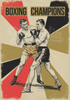 Affiche boxe rétro deux champions en combat