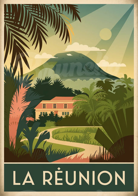 affiche vintage île de la réunion