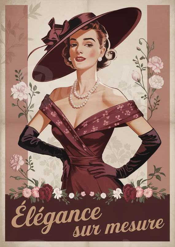 Affiche vintage couture sur mesure