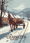 Affiche Une Charrette au Village hivernal