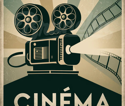 Affiche projecteur cinéma rétro