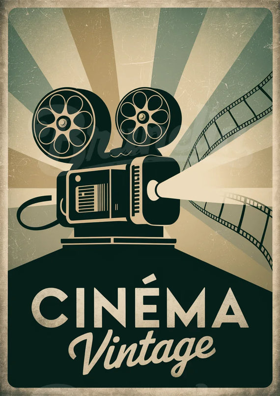 Affiche projecteur cinéma rétro