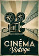 Affiche projecteur cinéma rétro avec bobines de film