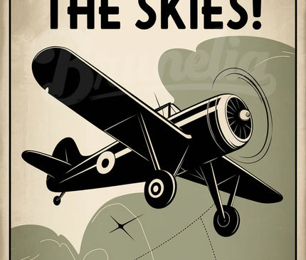 affiche vintage décor d’avion