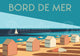 Affiche Cabines de plage colorées style vintage