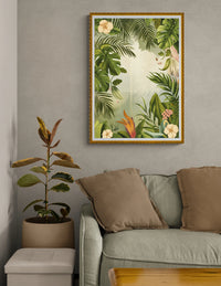 Affiche jungle tropicale fleurs exotiques vintage