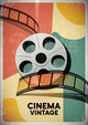 Affiche cinéma rétro bobine de film art déco