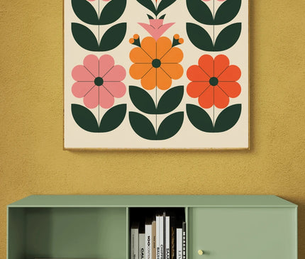 Affiche vintage marché aux fleurs