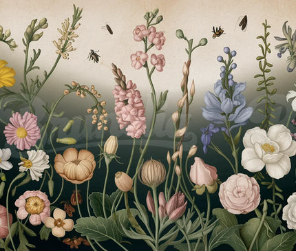 affiche fleurs vintage