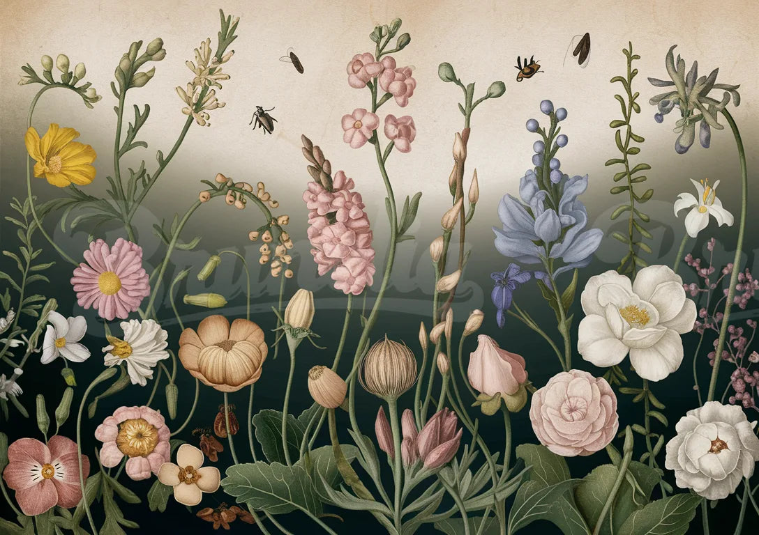 affiche fleurs vintage