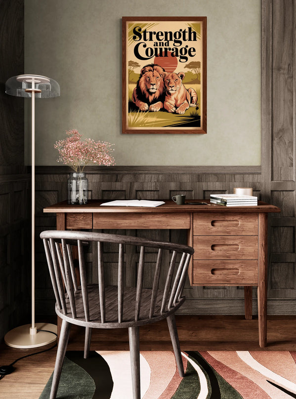 Affiche vintage force et courage