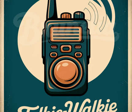 Affiche vintage talkie-walkie rétro