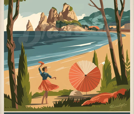 affiche vintage hendaye