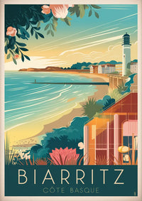 Affiche Paysage Lumineux - Vue ensoleillée à Biarritz