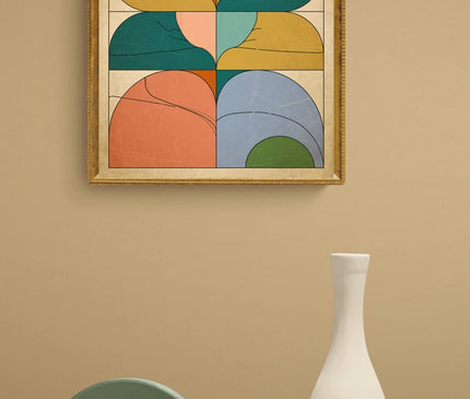 Affiche vintage formes géométriques colorées