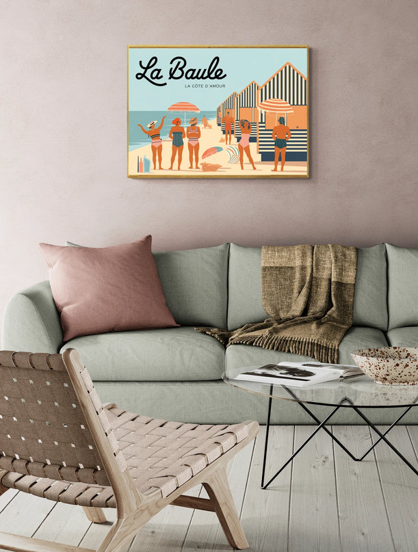 Affiche plage La Baule rétro